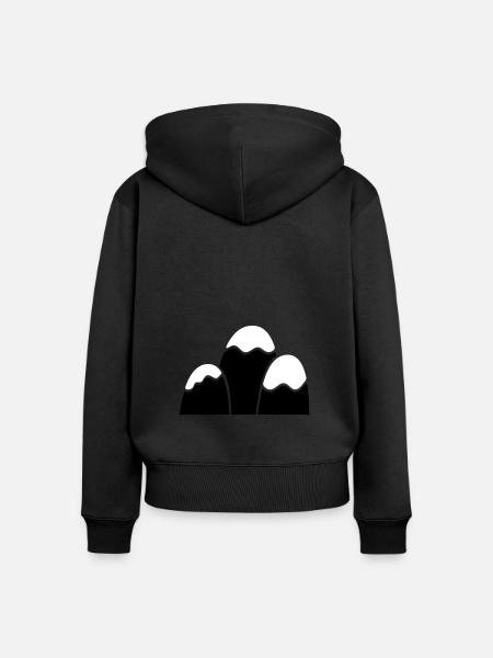 Berge Berg Gebirge 17 - Frauen Premium Bio Zip Hoodie - Schwarz