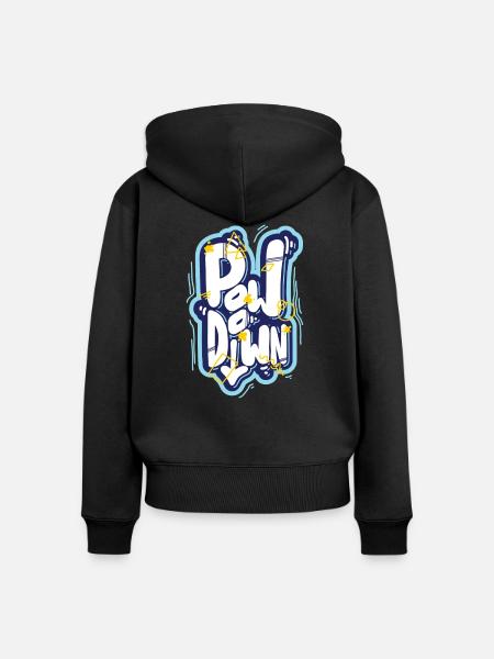 Pow Down - Frauen Premium Bio Zip Hoodie - Schwarz