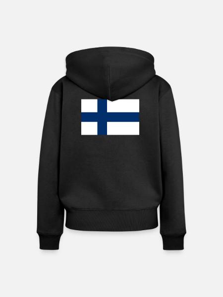 Nationalflagge von Finnland - Frauen Premium Bio Zip Hoodie - Schwarz