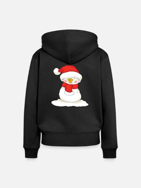 Christmas Snowman - Frauen Premium Bio Zip Hoodie - Schwarz