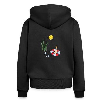 Bathing fun - Women's Premium Organic Zip Hoodie - black - Back - Julia (174cm)