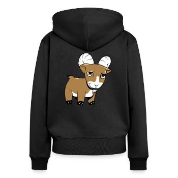 Goat kind lys - Women's Premium Organic Zip Hoodie - black - Back - Julia (174cm)