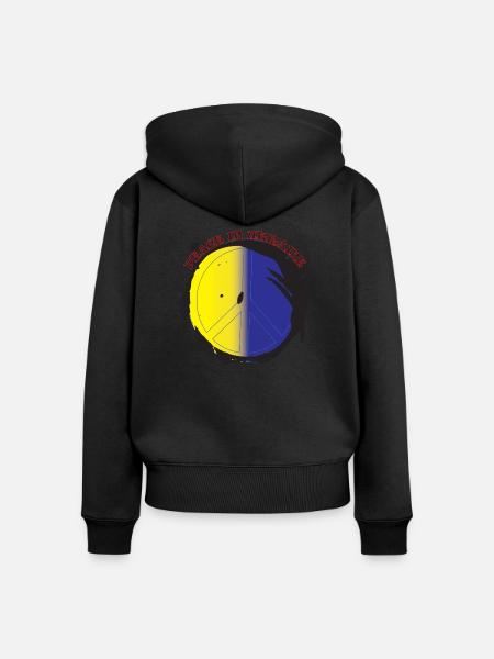 Frieden in der Ukraine - Frauen Premium Bio Zip Hoodie - Schwarz