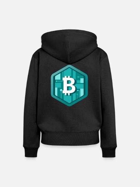 B Krypto Logo - Frauen Premium Bio Zip Hoodie - Schwarz
