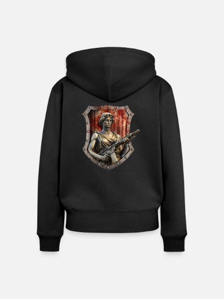 Märtyrer der Maschine - Frauen Premium Bio Zip Hoodie - Schwarz