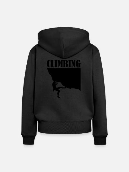 climbing - Frauen Premium Bio Zip Hoodie - Schwarz