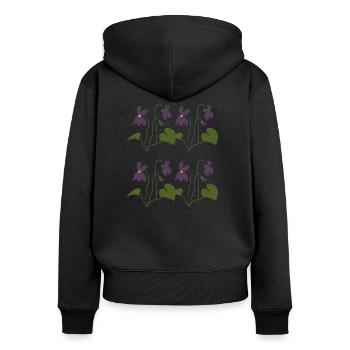 Violet 4ply - Women's Premium Organic Zip Hoodie - black - Back - Julia (174cm)
