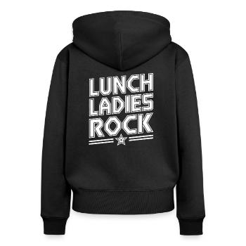 Humor für Lunch Ladies - Frauen Premium Bio Zip Hoodie - Schwarz - Hinten - Julia (174cm)