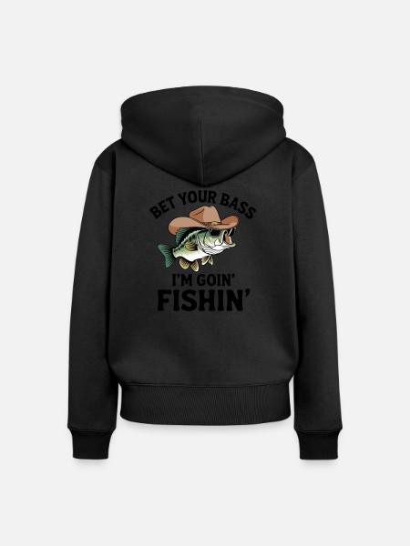 Cooles Barschangeln - Frauen Premium Bio Zip Hoodie - Schwarz