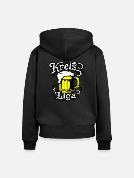 Kreisliga Bier Spruch - Frauen Premium Bio Zip Hoodie - Schwarz