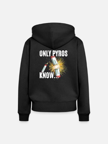 only pyros know - Frauen Premium Bio Zip Hoodie - Schwarz