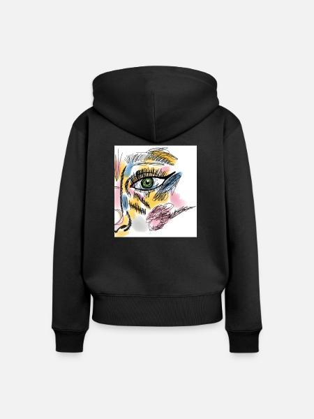 Coloured eye - Frauen Premium Bio Zip Hoodie - Schwarz