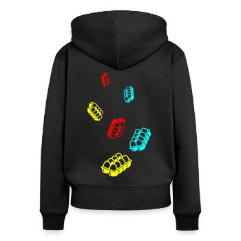 Eier symbol - Frauen Premium Bio Zip Hoodie - Schwarz - Hinten - Julia (174cm)