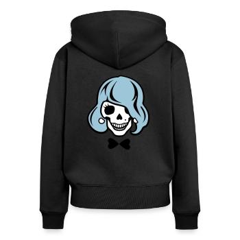 Dye skeleton to hair - Women's Premium Organic Zip Hoodie - black - Back - Julia (174cm)