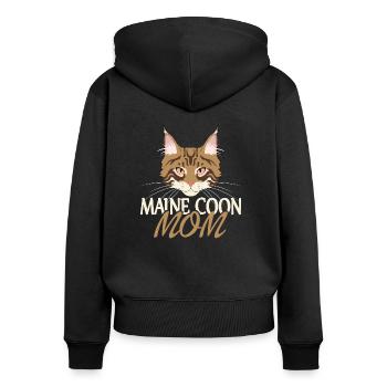 Maine Coon Mom - Women's Premium Organic Zip Hoodie - black - Back - Julia (174cm)