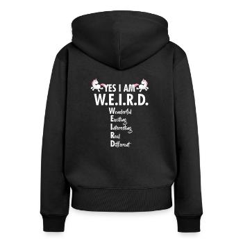 unicorn - Women's Premium Organic Zip Hoodie - black - Back - Julia (174cm)