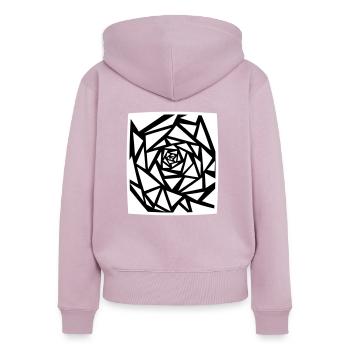 Motif Tribal - Sweat à capuche zippé Premium bio Femme - rose poudré - Dos - Julia (174cm)