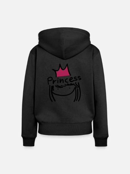 Prinzessin Mädchen Tippfehler - Frauen Premium Bio Zip Hoodie - Schwarz