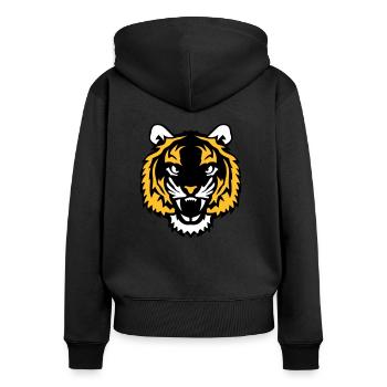 tigre animal sauvage 28012 - Sweat à capuche zippé Premium bio Femme - noir - Dos - Julia (174cm)