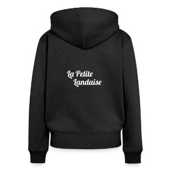 la petite landaise cadeau noel t-shirt landes - Sweat à capuche zippé Premium bio Femme - noir - Dos - Julia (174cm)