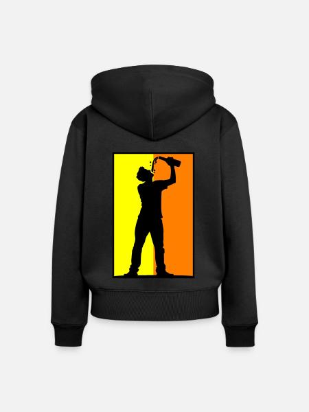 Trinker Bier - Frauen Premium Bio Zip Hoodie - Schwarz