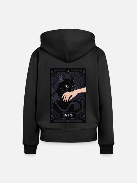 Tarotkarte - Frauen Premium Bio Zip Hoodie - Schwarz