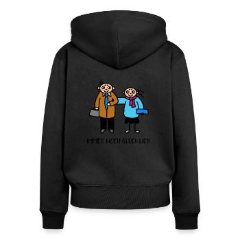 Ehepaar Rentner Großeltern - Immer noch glücklich - Frauen Premium Bio Zip Hoodie - Schwarz - Hinten - Julia (174cm)