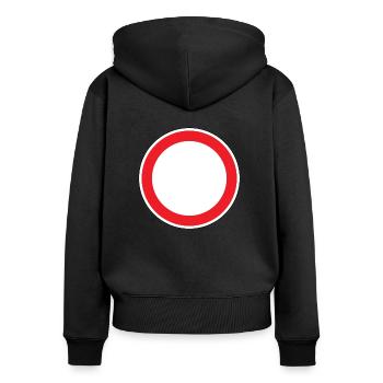 Panneau de signalisation de passage interdit - Sweat à capuche zippé Premium bio Femme - noir - Dos - Julia (174cm)