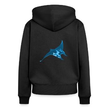 Manta - Raie - T-Shirt Cap Cap à Cap Hoodie - Sweat à capuche zippé Premium bio Femme - noir - Dos - Julia (174cm)