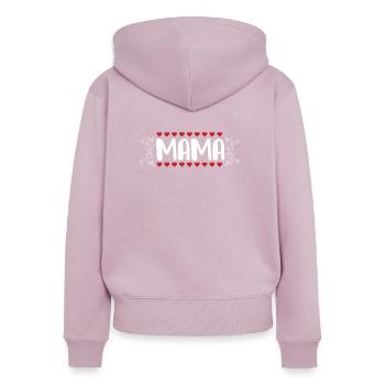 MAMA - Women's Premium Organic Zip Hoodie - dusky pink - Back - Julia (174cm)