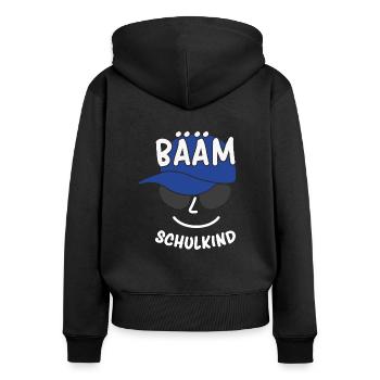 Bääm Schulkind cooler Erstklässler Spruch - Frauen Premium Bio Zip Hoodie - Schwarz - Hinten - Julia (174cm)