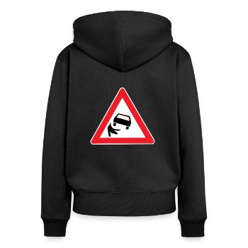 Road sign driving license kart banana peel - Women's Premium Organic Zip Hoodie - black - Back - Julia (174cm)