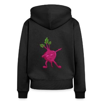 Dabbing beetroot - Women's Premium Organic Zip Hoodie - black - Back - Julia (174cm)