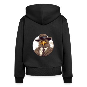 Hawk mafia - Women's Premium Organic Zip Hoodie - black - Back - Julia (174cm)