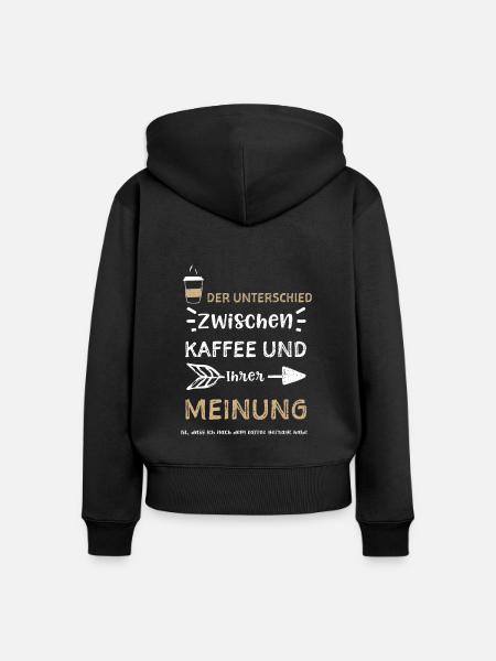Der Unterschied zwischen Kaffee... - Frauen Premium Bio Zip Hoodie - Schwarz