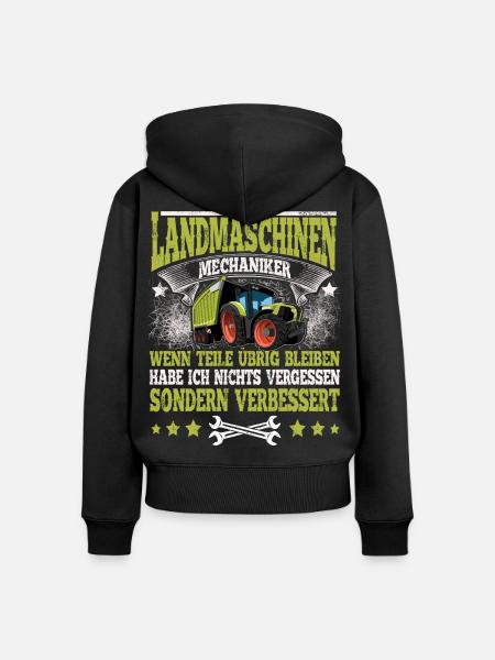 Landmaschinenmechaniker - Frauen Premium Bio Zip Hoodie - Schwarz