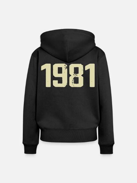 Jubiläum 1981 - Frauen Premium Bio Zip Hoodie - Schwarz