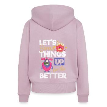Monsters scare terribly cute - Women's Premium Organic Zip Hoodie - dusky pink - Back - Julia (174cm)