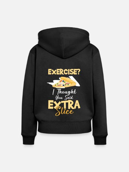 Pizza Italienisch Käse - Frauen Premium Bio Zip Hoodie - Schwarz
