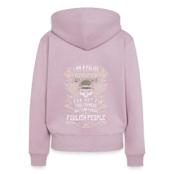 Policewoman Blue Light Thief - Women's Premium Organic Zip Hoodie - dusky pink - Back - Julia (174cm)