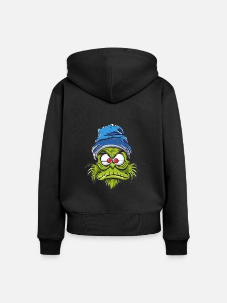 Gnom - Frauen Premium Bio Zip Hoodie - Schwarz