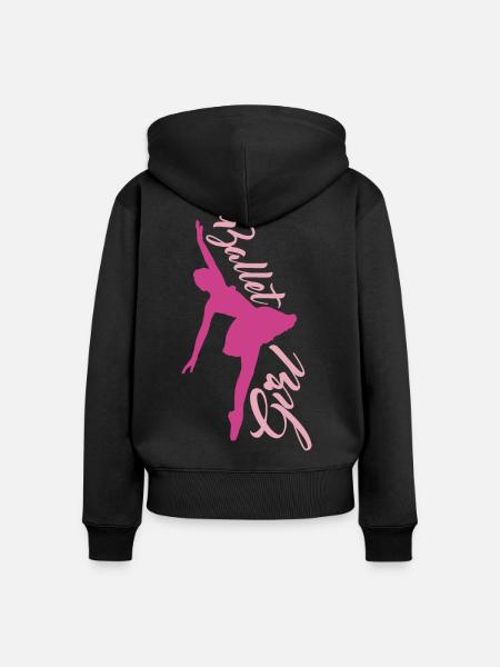 Balletttänzerin Mädchen - Frauen Premium Bio Zip Hoodie - Schwarz