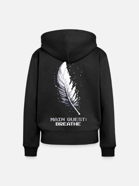 Hauptquest: Atmen | Meditation, Breathwork - Frauen Premium Bio Zip Hoodie - Schwarz
