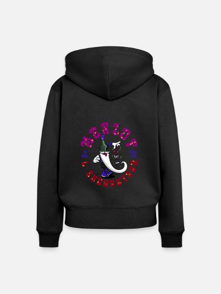Merlot der Verzauberer - Frauen Premium Bio Zip Hoodie - Schwarz