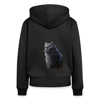 Warrior Cats - Graystripe - Women's Premium Organic Zip Hoodie - black - Back - Julia (174cm)