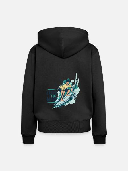 Wassersport - Frauen Premium Bio Zip Hoodie - Schwarz