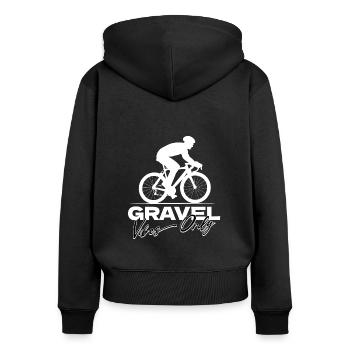 Gravel Bike Vibes Only Radsport Leidenschaft - Frauen Premium Bio Zip Hoodie - Schwarz - Hinten - Julia (174cm)