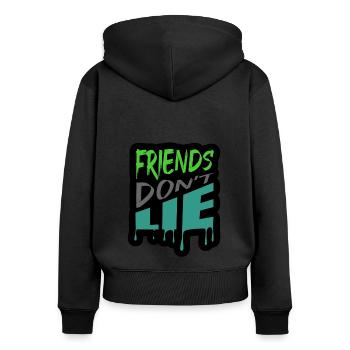 Freunde lügen nicht - Frauen Premium Bio Zip Hoodie - Schwarz - Hinten - Julia (174cm)