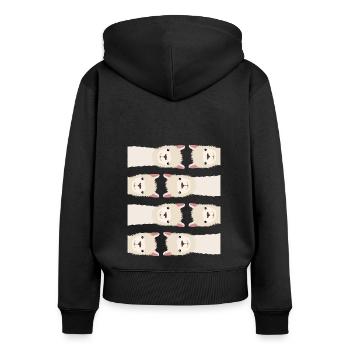 Alpaca Pattern Lama Motif - Women's Premium Organic Zip Hoodie - black - Back - Julia (174cm)