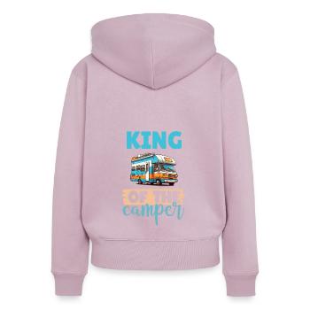 Camping-Liebhaber Wohnmobil für den Außenbereich - Frauen Premium Bio Zip Hoodie - Altrosa - Hinten - Julia (174cm)